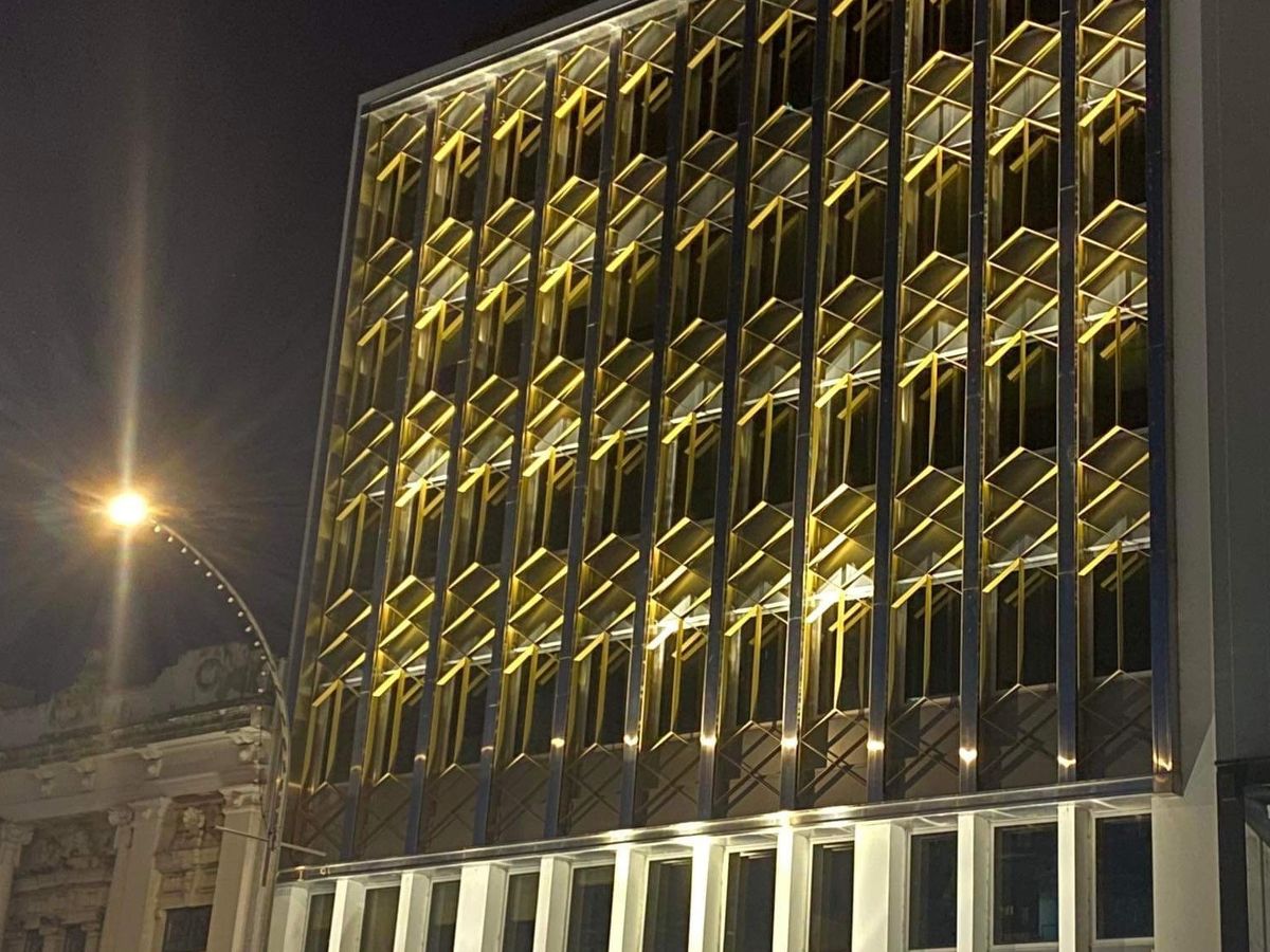 McCaw Lewis   Night Front Of Building